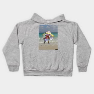 kawaii girl on a cuban beach Kids Hoodie